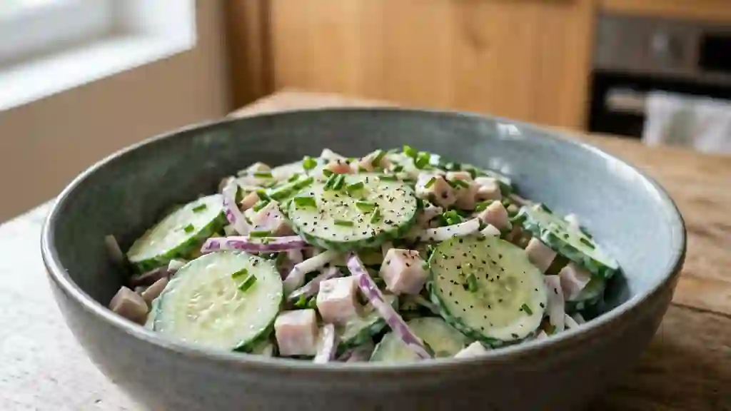 Concombre croquant au jambon et mayonnaise - Photo de présentation