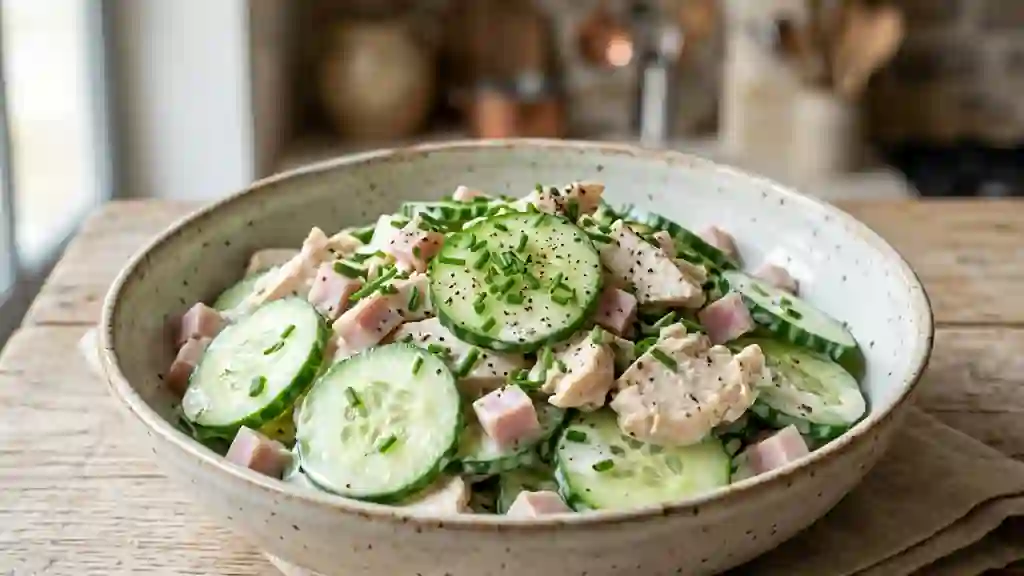 Salade croquante au poulet et yaourt citronné - Photo de présentation