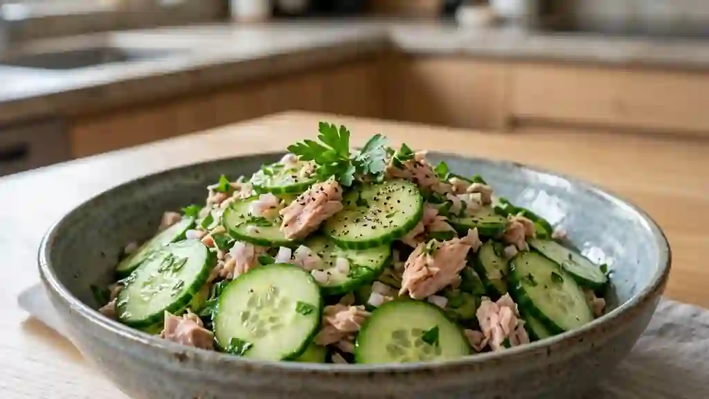 Concombre au thon, sauce moutarde onctueuse - Photo de présentation