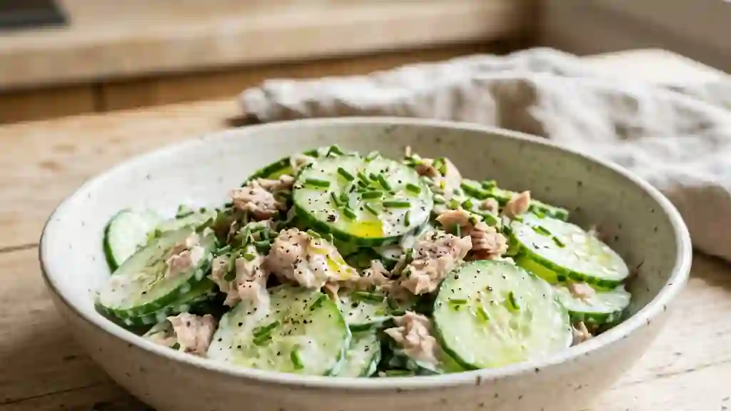 Concombre au thon, sauce yaourt acidulée - Photo de présentation