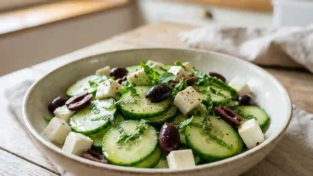 Salade fraîcheur concombre, feta et menthe - Photo de présentation