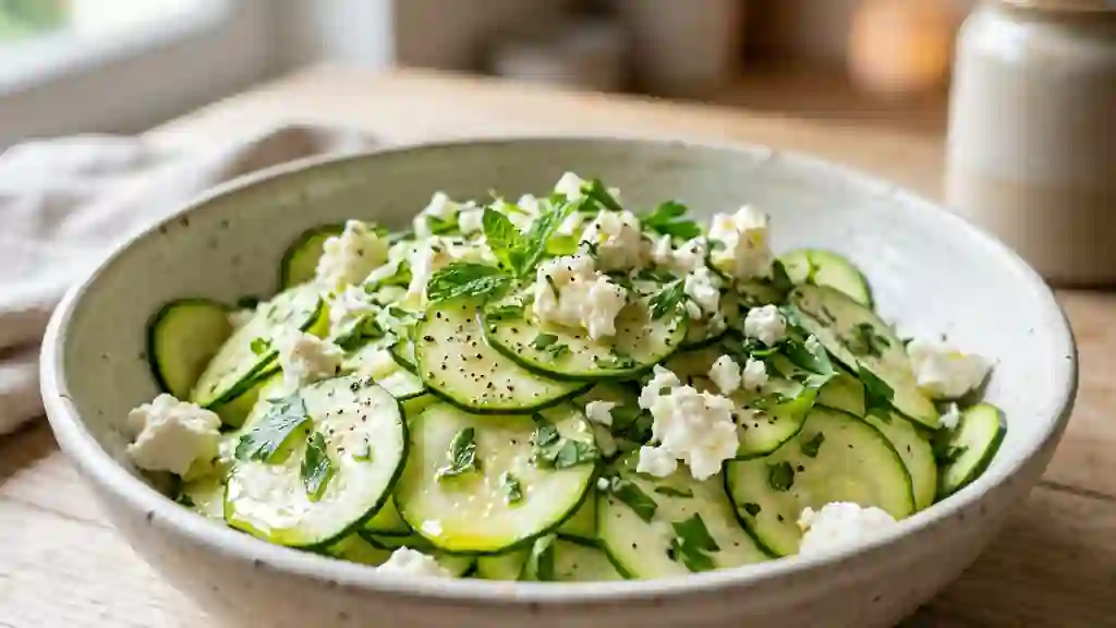 Courgettes croquantes à la feta et menthe fraîche - Photo de présentation