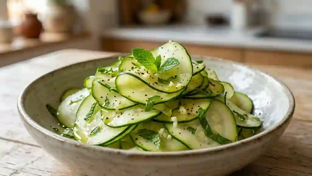 Carpaccio de courgettes croquantes à la menthe - Photo de présentation