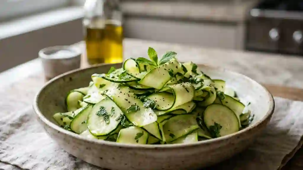 Courgettes marinées au citron et menthe - Photo de présentation