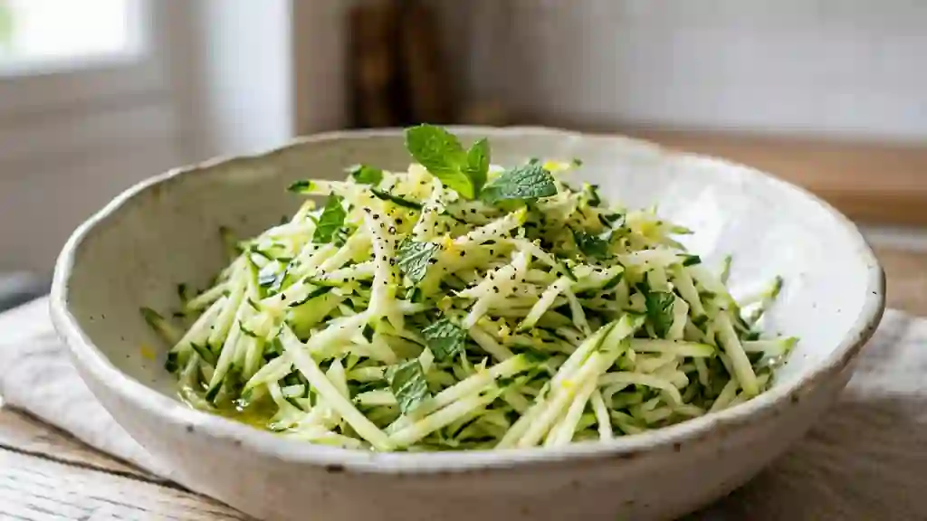 Courgettes râpées, menthe et citron - Photo de présentation