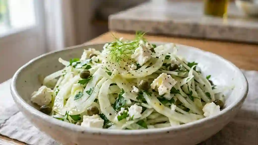 Fenouil croquant et feta fondante au citron - Photo de présentation