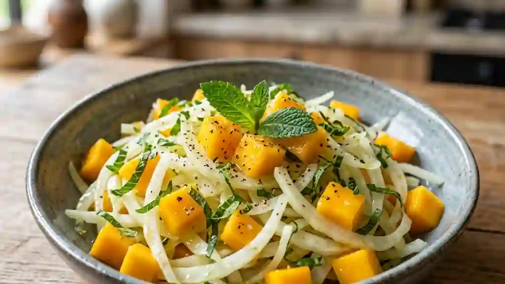 Fenouil croquant et mangue fraîche au citron vert - Photo de présentation