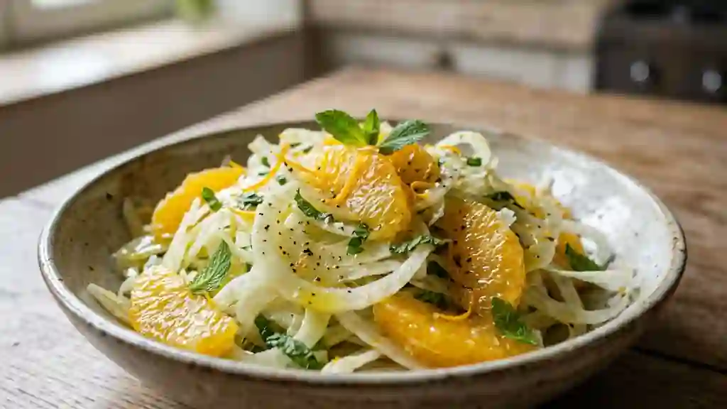 Fenouil croquant et Suprêmes d'Orange à la Menthe - Photo de présentation