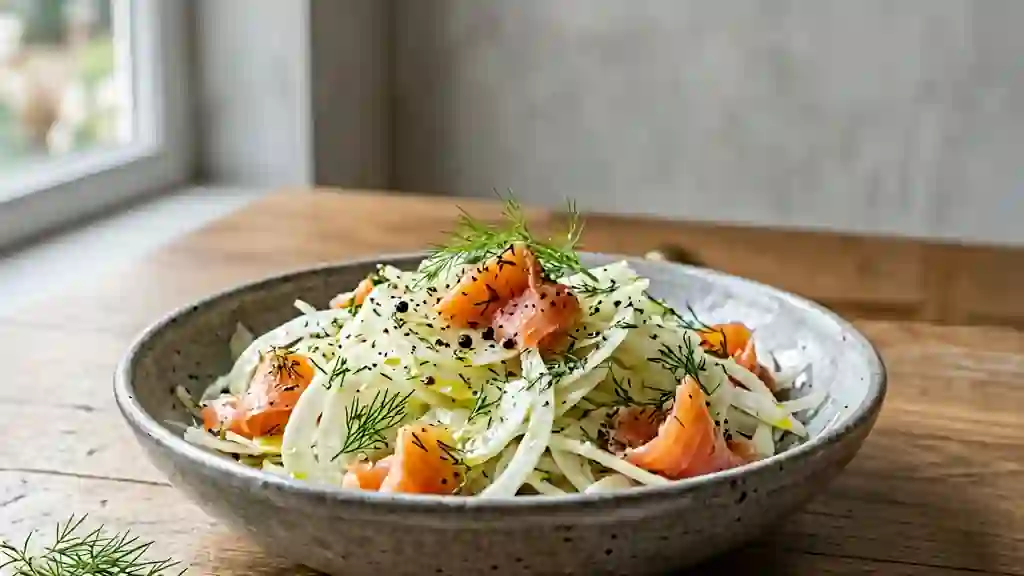 Salade de fenouil croquante au saumon fumé - Photo de présentation