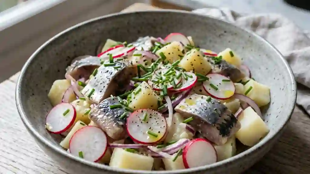 Hareng fumé et pommes de terre au radis croquant - Photo de présentation