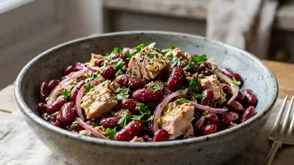 Salade protéinée haricots rouges et thon fondant - Photo de présentation