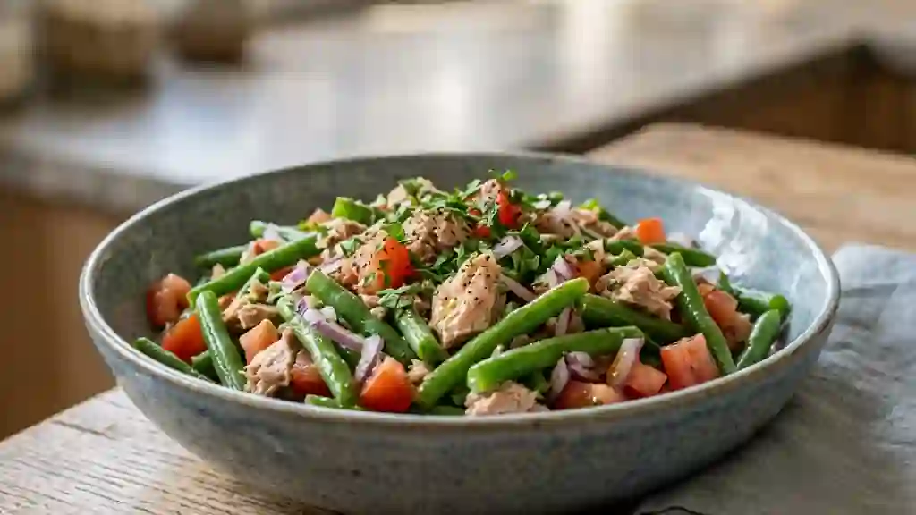 Salade croquante de haricots verts au thon - Photo de présentation