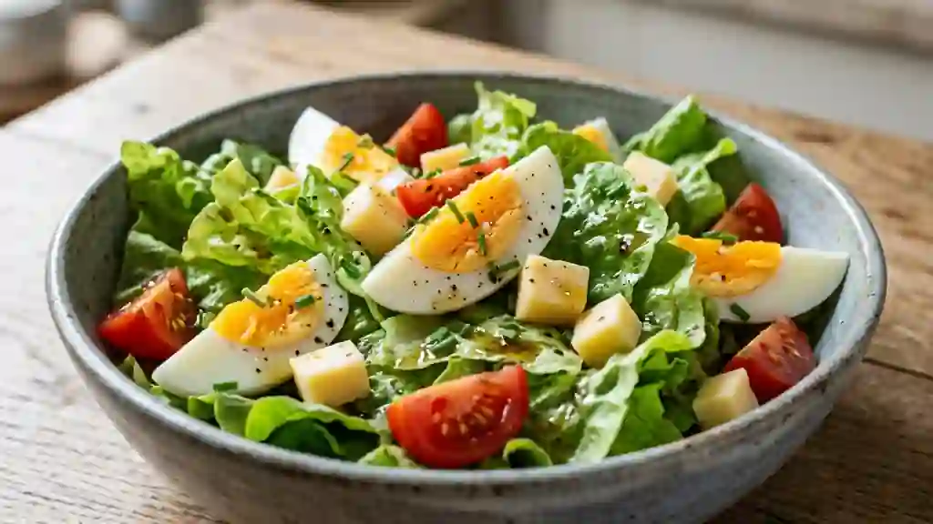Salade croquante au gouda et œufs fondants - Photo de présentation