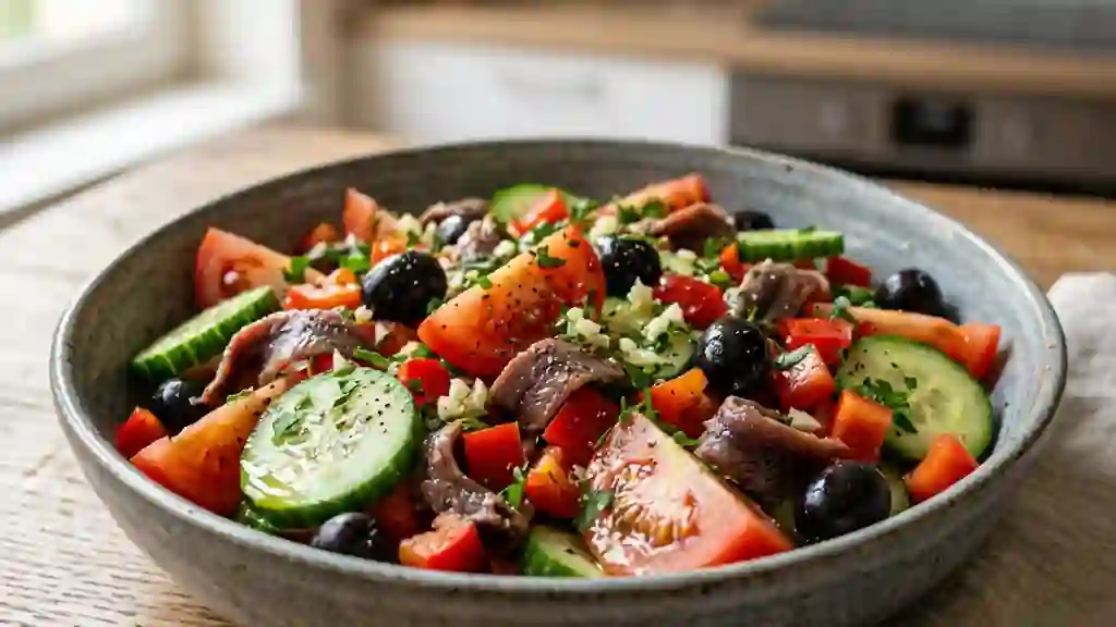 Salade Croquante aux Anchois et Olives Noires - Photo de présentation