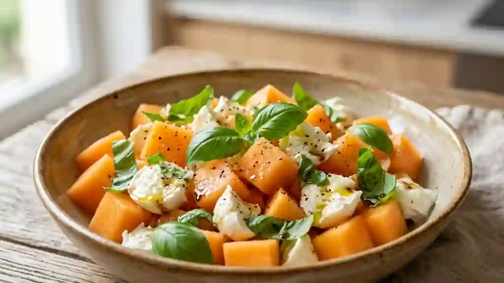 Melon et Mozzarella au Basilic Frais - Photo de présentation