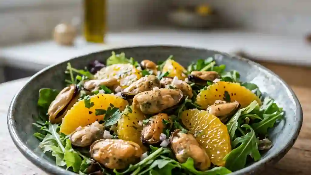 Salade de moules aux suprêmes d'orange - Photo de présentation