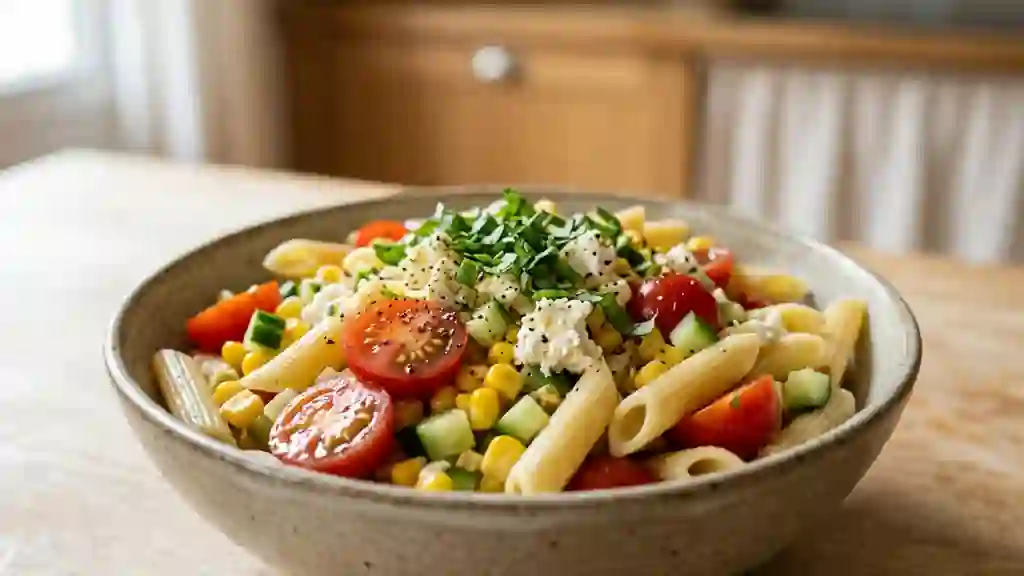Penne croquantes au Carré Frais et basilic - Photo de présentation