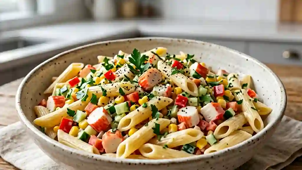 Penne au surimi, fraîcheur et croquant - Photo de présentation