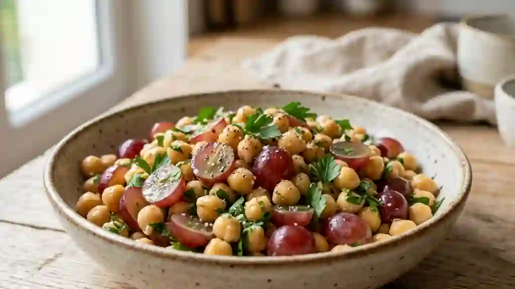 Salade croquante de pois chiches aux raisins - Photo de présentation