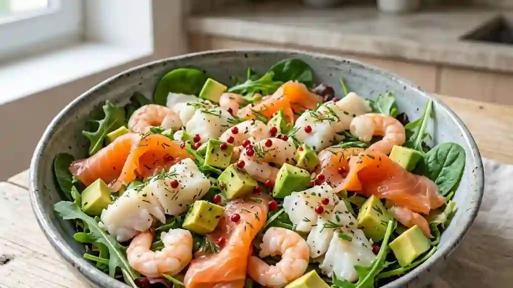 Salade marine fraîcheur aux baies roses - Photo de présentation