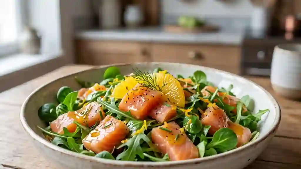 Salade nordique aux deux poissons et orange - Photo de présentation