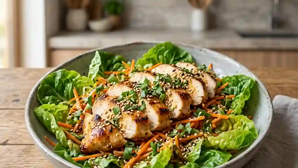 Salade de poulet croquante au sésame grillé - Photo de présentation