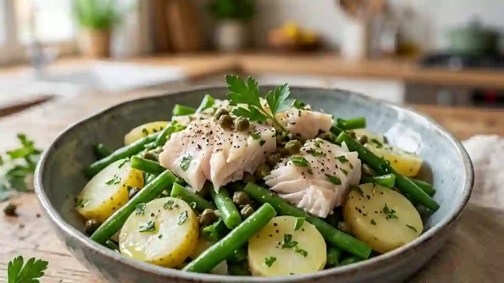 Salade de raie fondante et haricots croquants - Photo de présentation