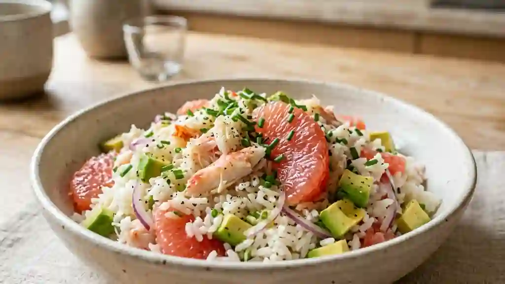 Salade de Riz au Crabe et Pamplemousse Acidulé - Photo de présentation