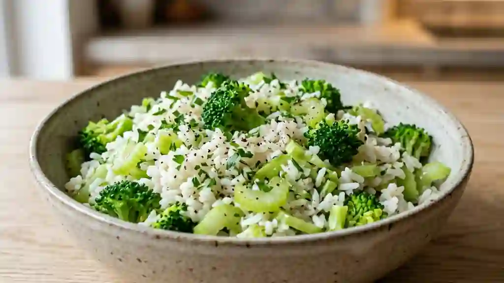 Salade de riz croquante au brocoli et citron - Photo de présentation