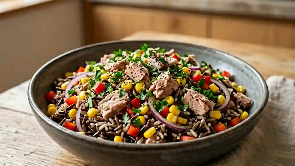 Salade de riz sauvage croquante au thon - Photo de présentation