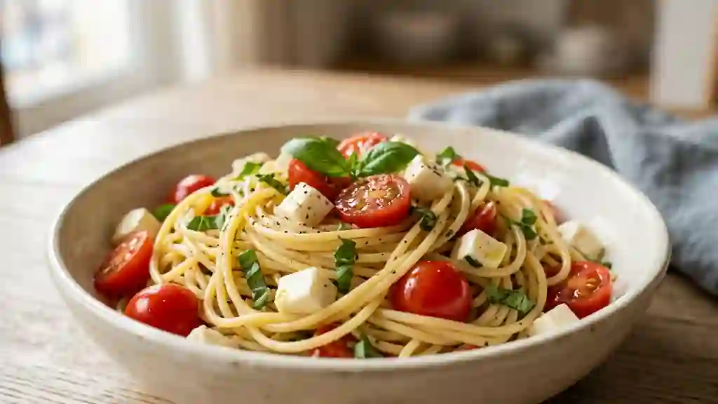 Spaghetti Frais à la Tomate et Mozzarella - Photo de présentation