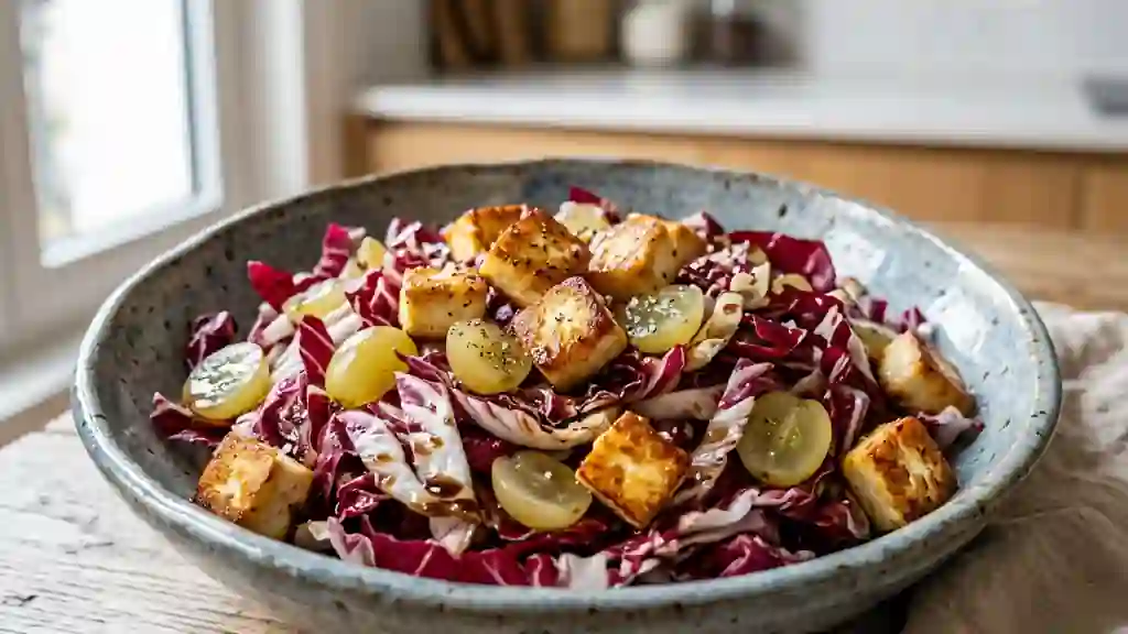 Trévise croquante, raisin et feta poêlée - Photo de présentation