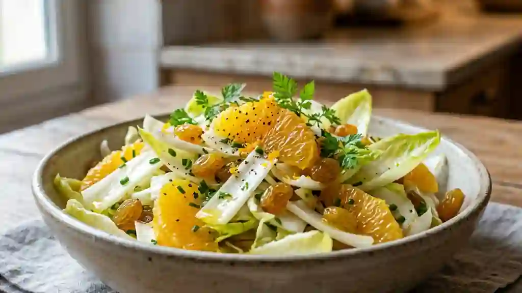 Endives croquantes à l'orange et raisins - Photo de présentation