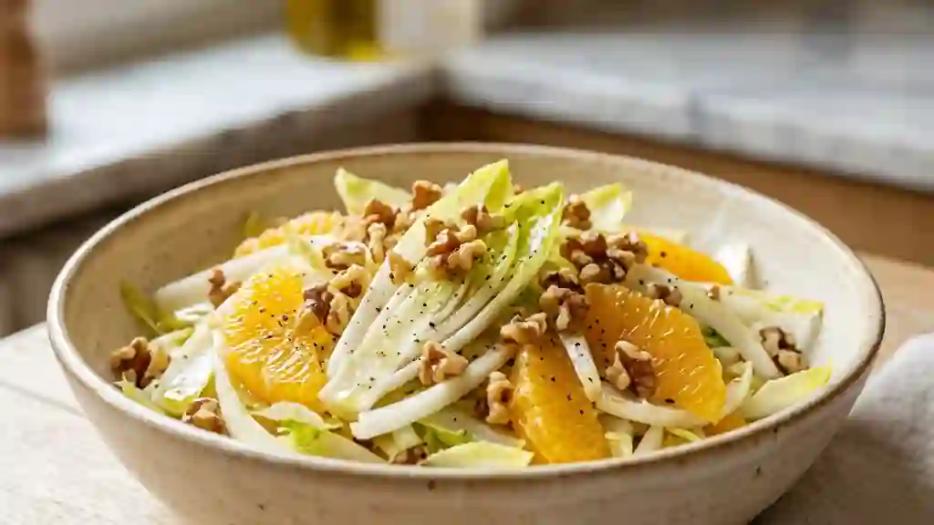 Salade croquante d'endives aux oranges et noix - Photo de présentation