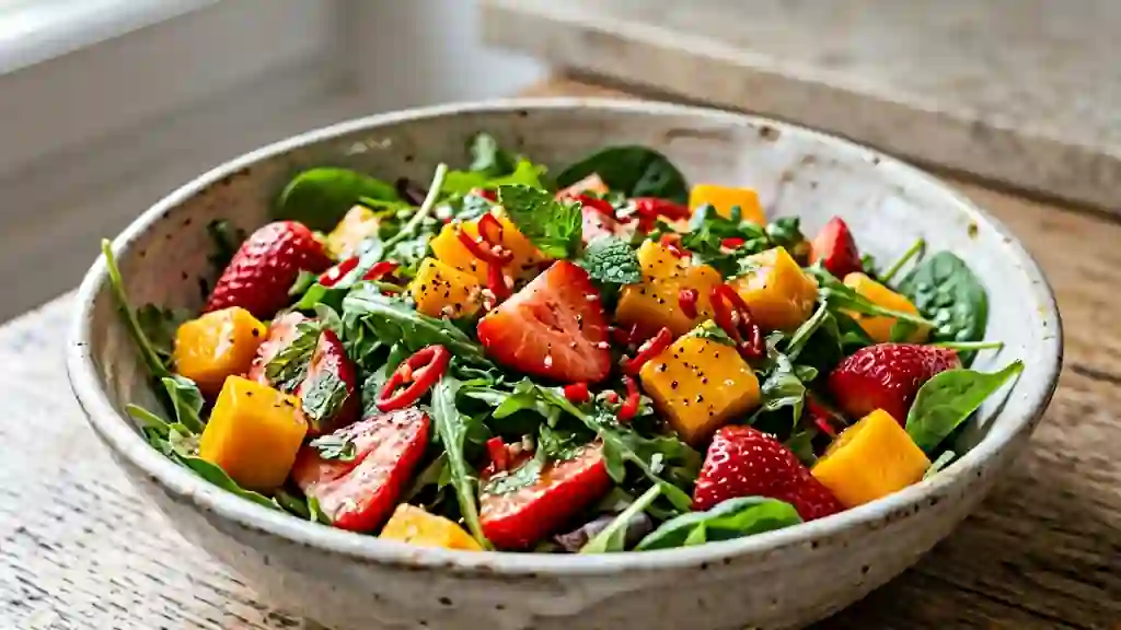 Salade Fraise-Mangue Acidulée au Piment - Photo de présentation