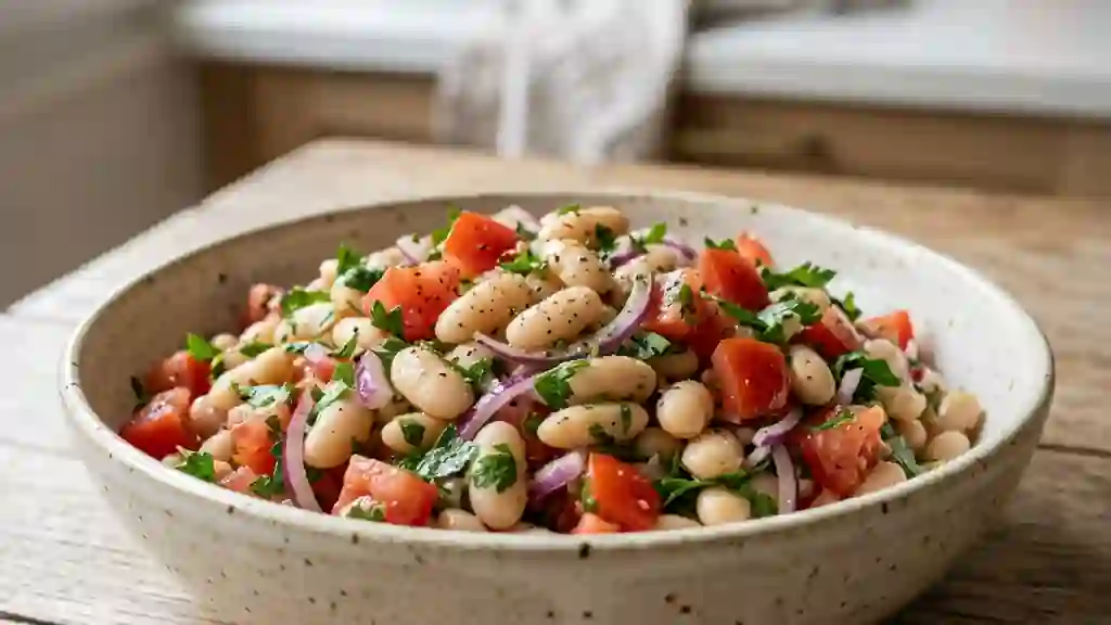Salade de haricots blancs fondante et acidulée - Photo de présentation