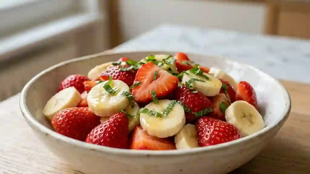 Fraises et Bananes Fondantes à la Menthe - Photo de présentation