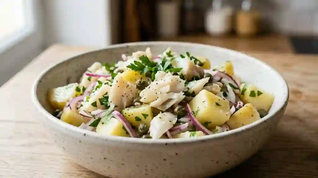 Salade de morue aux pommes de terre fondantes - Photo de présentation