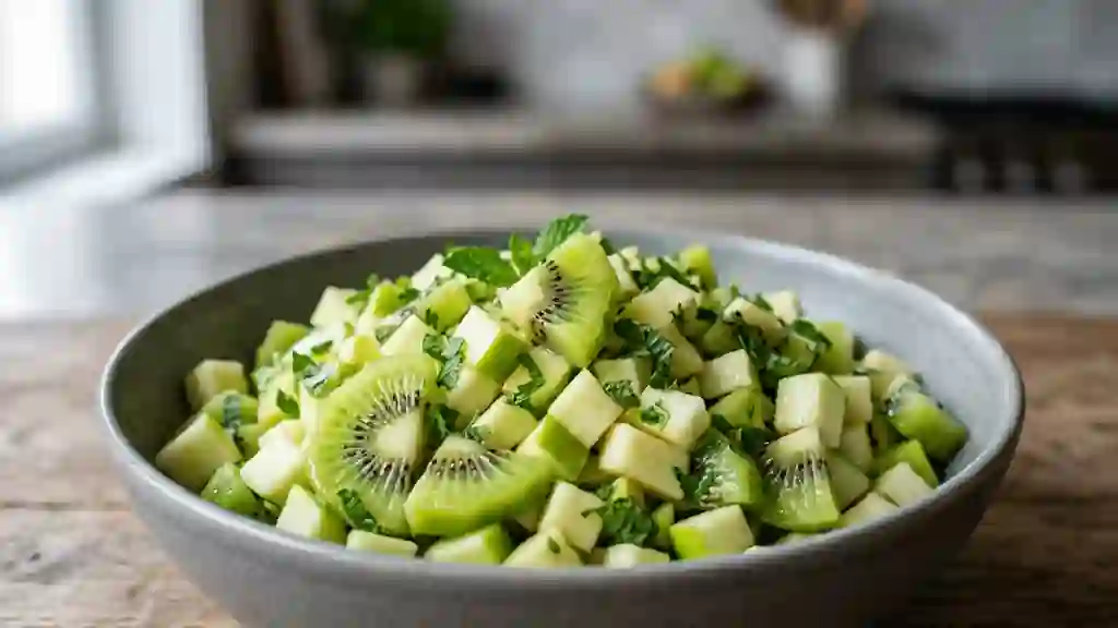 Salade Pomme-Kiwi Croquante à la Menthe - Photo de présentation