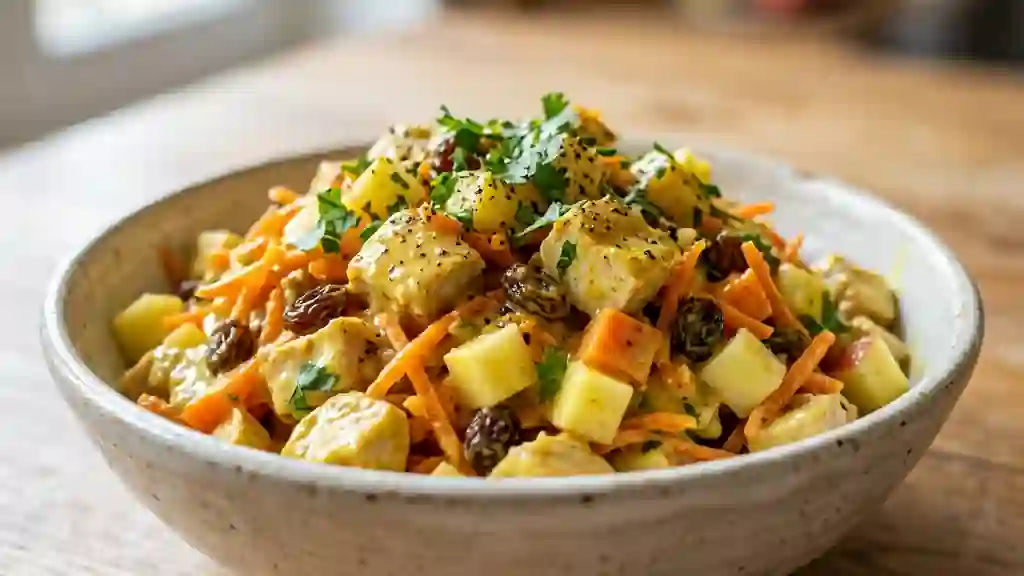 Salade croquante au poulet et curry - Photo de présentation