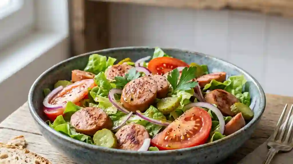 Salade de cervelas alsacienne et croquante - Photo de présentation