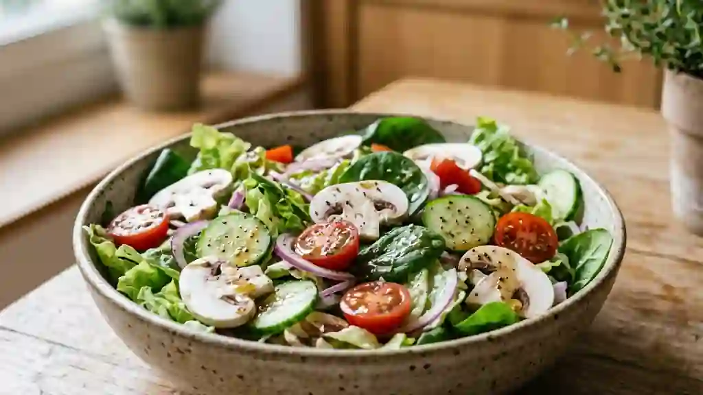 Salade croquante aux champignons de Paris - Photo de présentation