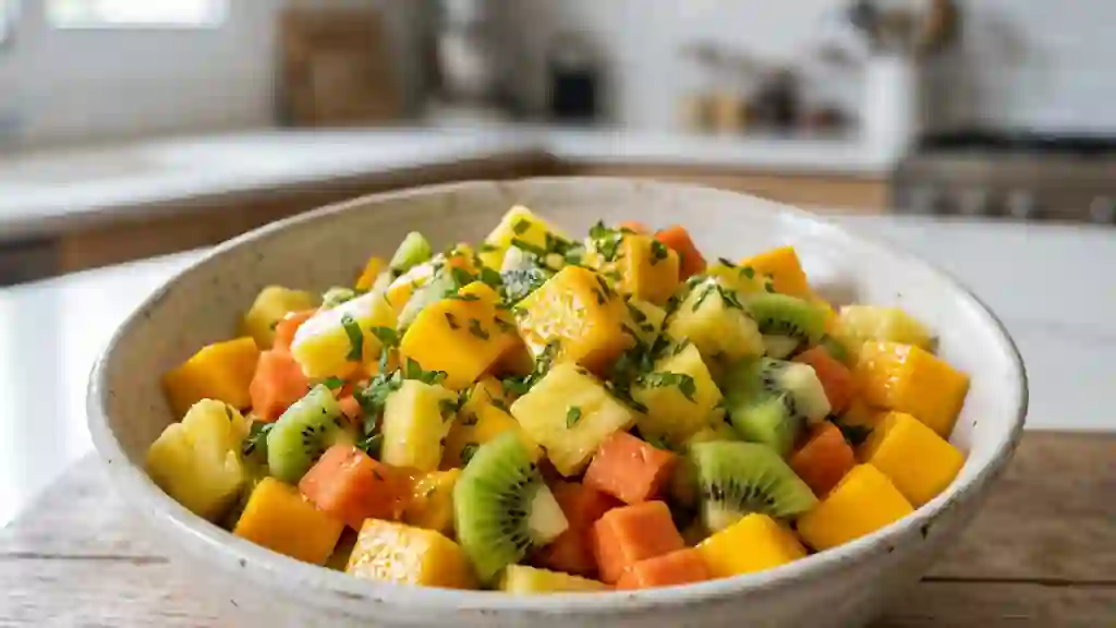 Salade tropicale au miel et menthe fraîche - Photo de présentation