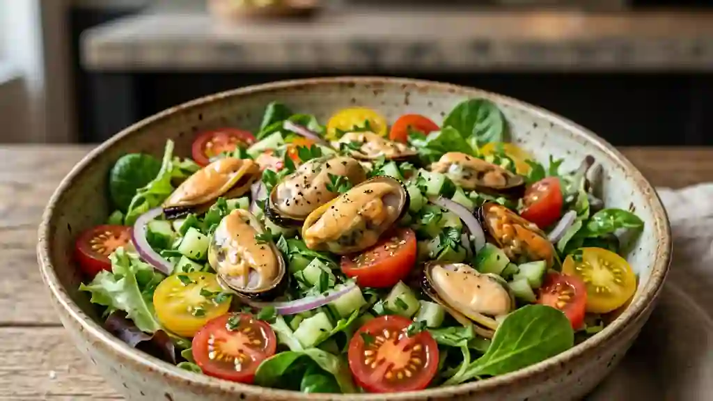 Salade de moules au citron et persil frais - Photo de présentation
