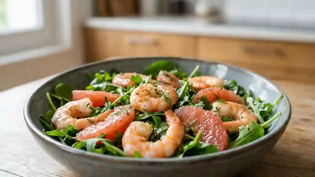 Salade de crevettes et pamplemousse acidulé - Photo de présentation