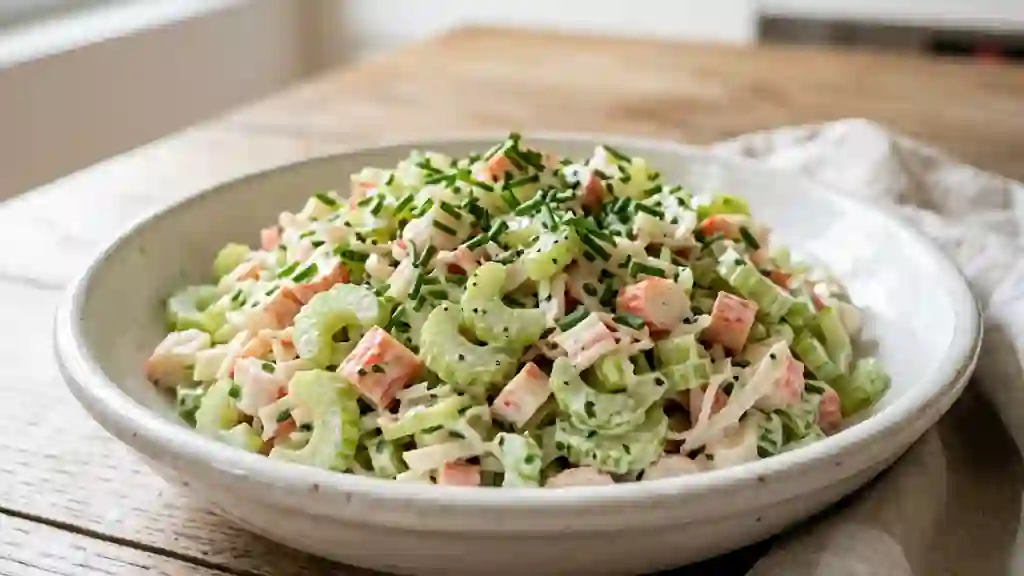 Salade de céleri et surimi au citron - Photo de présentation
