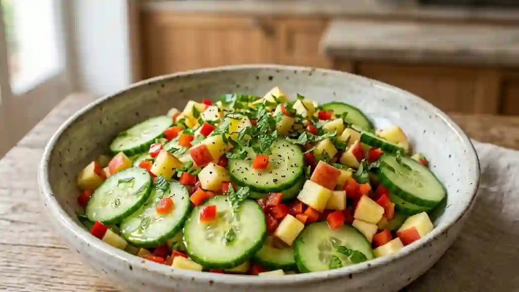 Salade Croquante Concombre, Pomme et Menthe - Photo de présentation