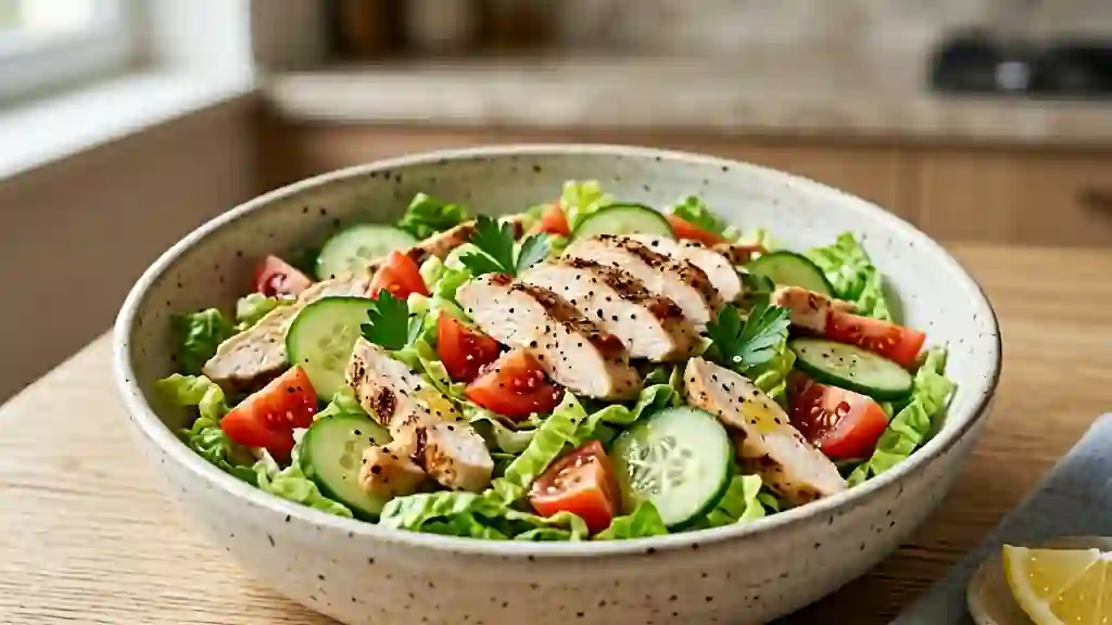 Salade de poulet tendre en chiffonnade - Photo de présentation