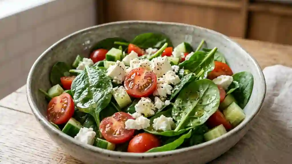 Épinards frais et feta fondante - Photo de présentation