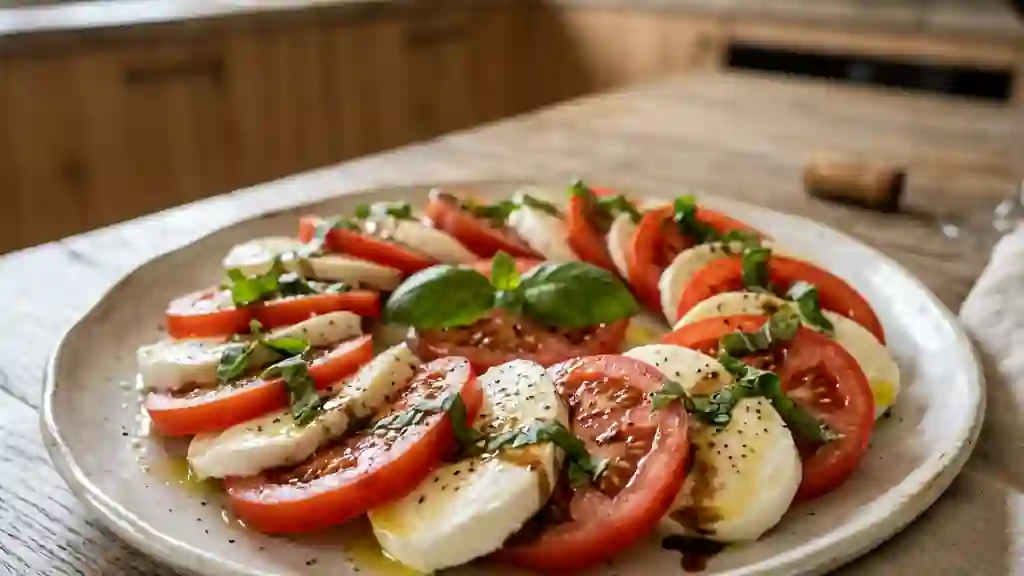 Tomates Mozzarella Fondantes au Basilic Frais - Photo de présentation